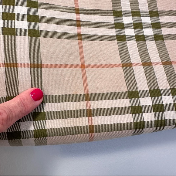Burberry Signature Plaid Tote Check Fabric Green Orange - Picture 10 of 16